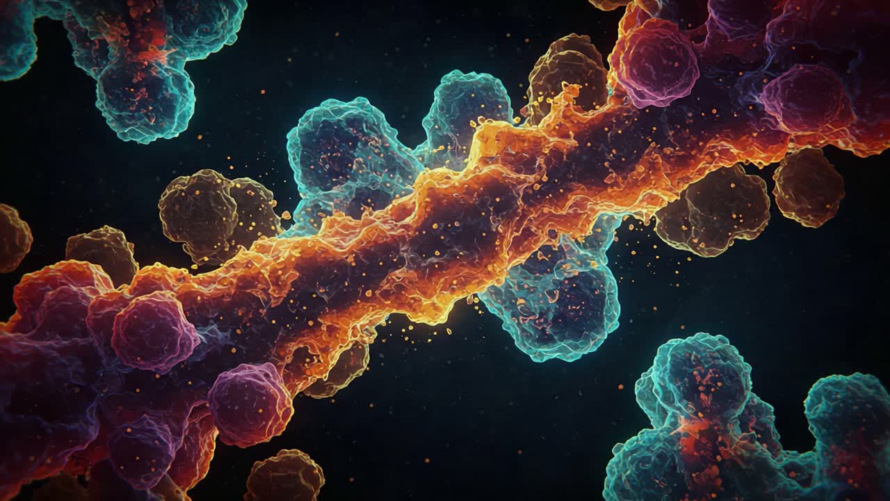 An Intricate Microcosm of Cellular Structures: Exploring the Vibrant Interactions and Complexities Within the Microscopic World of Organisms