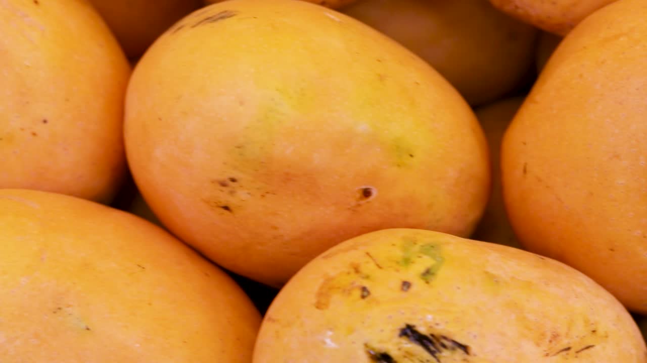 mangos tiernos orgánicos frescos de la granja de cerca desde diferentes ángulos