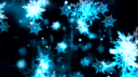 copos de nieve vidriosos azules