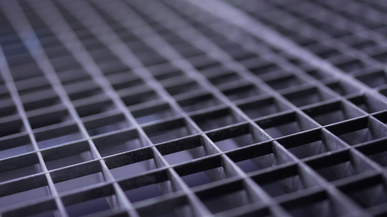 Security gate metal surface, metallic squares and lines