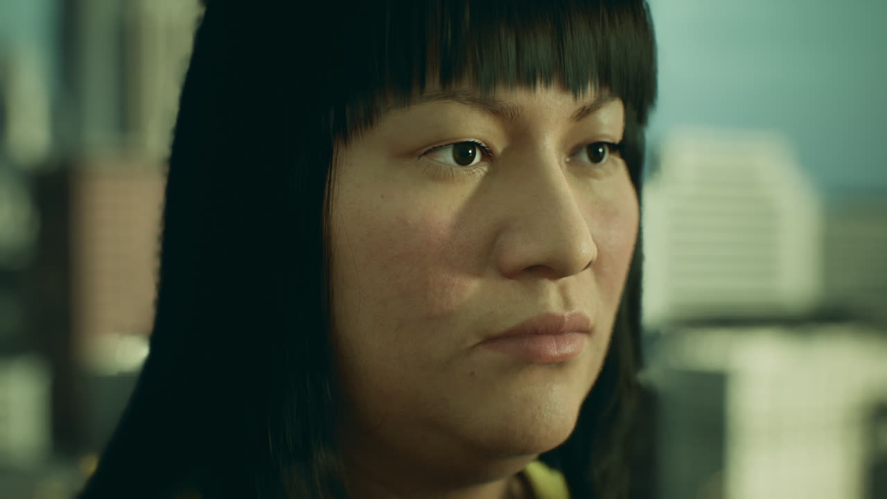 도시에서 멕시코 여성 초상화