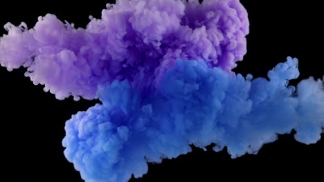 mixing blue and purple paint in water