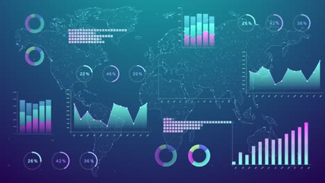 animación de gráficos, diagramas financieros y gráficos que muestran ganancias y pérdidas. elementos para la interfaz de usuario ui, o infografías. plantilla y gráfico presentación corporativa y de negocios. estilo moderno