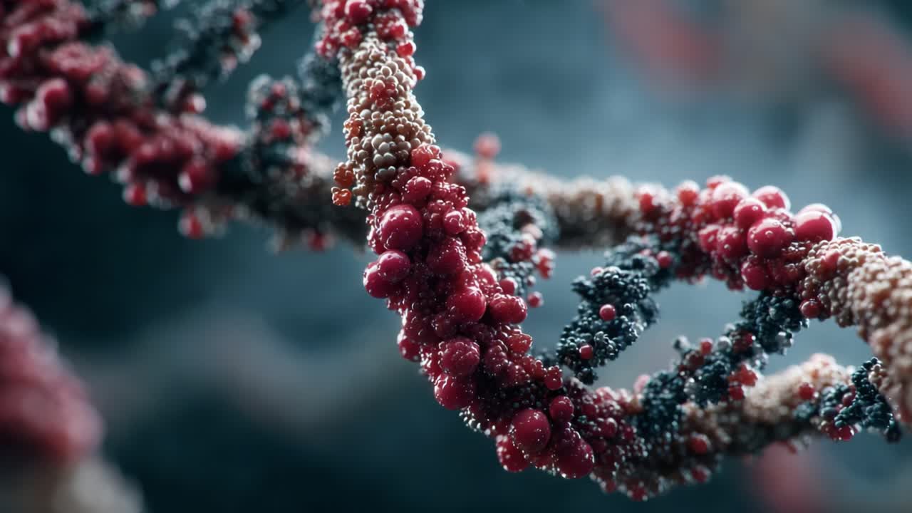 An Intricate View of a DNA Helix, Showcasing the Colorful Structure and Complex Arrangement of Nucleotides, Highlighting the Beauty of Genetic Material