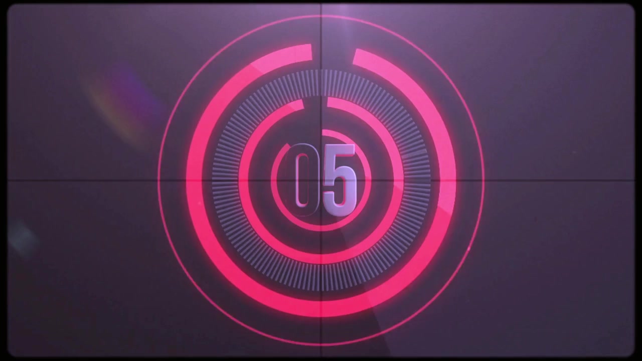 Digital Countdown Timer with Circular Motion Graphics