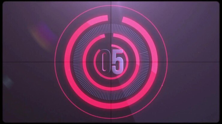 Digital Countdown Timer with Circular Motion Graphics