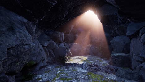 Luz-Del-Sol-Dentro-De-Una-Cueva-Misteriosa