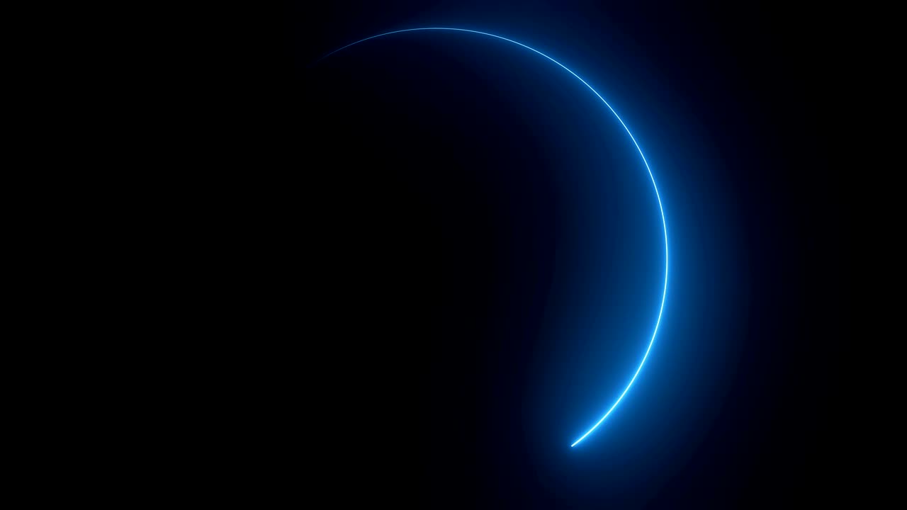 marco redondo de neón brillante abstracto. diseño de fondo tecnológico láser. en bucle