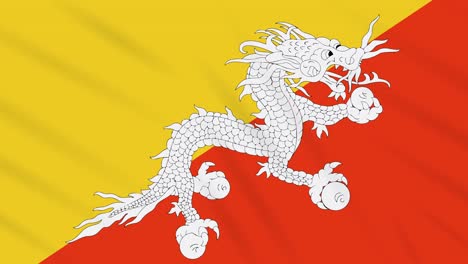 bhutan flag waving cloth background, loop