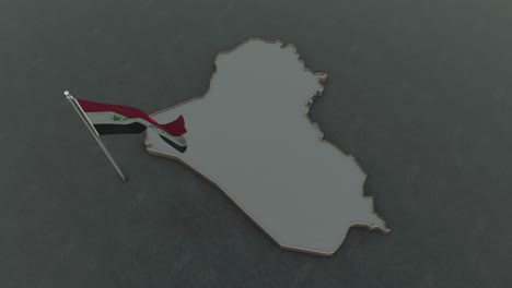 iraq map and flag background 4k