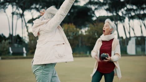 Bowling-success,-hug-and-women-on-a-field