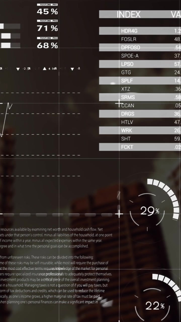 Animation of statistical data processing over grid network against tall buildings
