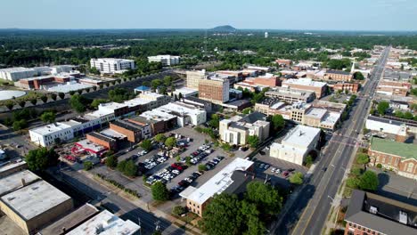 Aerial-push-in-high-above-Gastonia-NC,-Gastonia-North-Carolina-Background