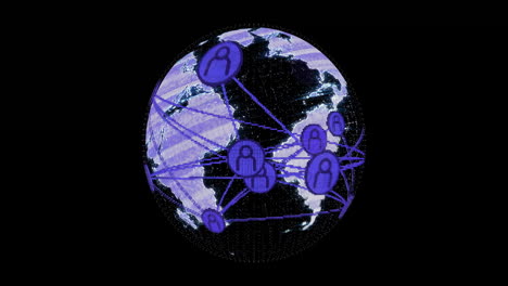 animación de iconos de medios en todo el mundo