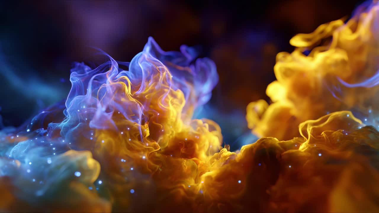 Captivating Swirls of Colorful Smoke and Light: An Abstract Representation of Flames and Mystical Energy Transformed by Vibrant Hues and Ethereal Glow