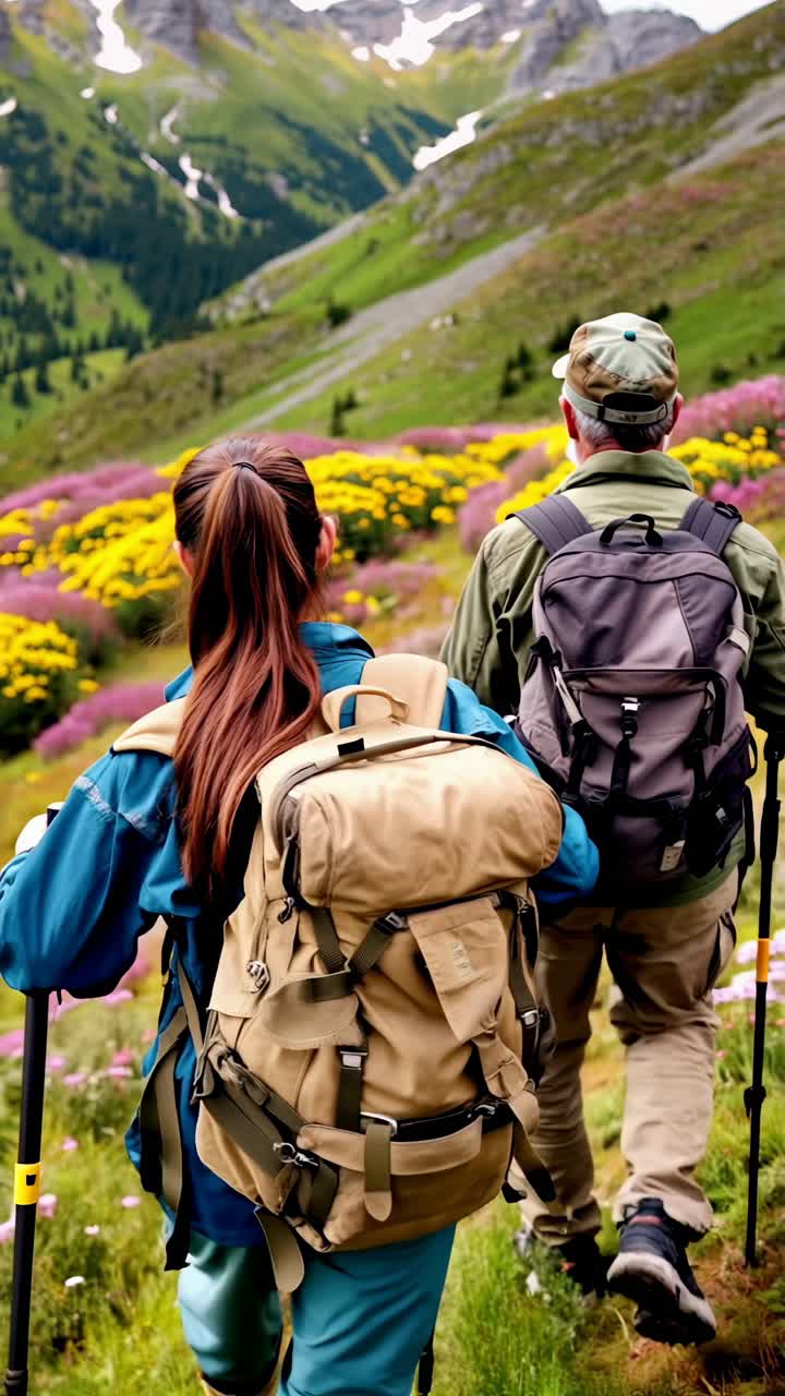 excursionistas en las montañas