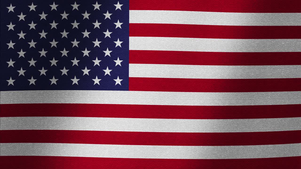 la bandera de los estados unidos. el aleteo lento del lienzo. la fluctuación de la tela.