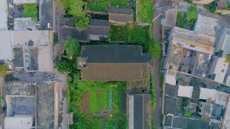 vista a vista de pájaro de una pequeña aldea en la provincia de hebei en china