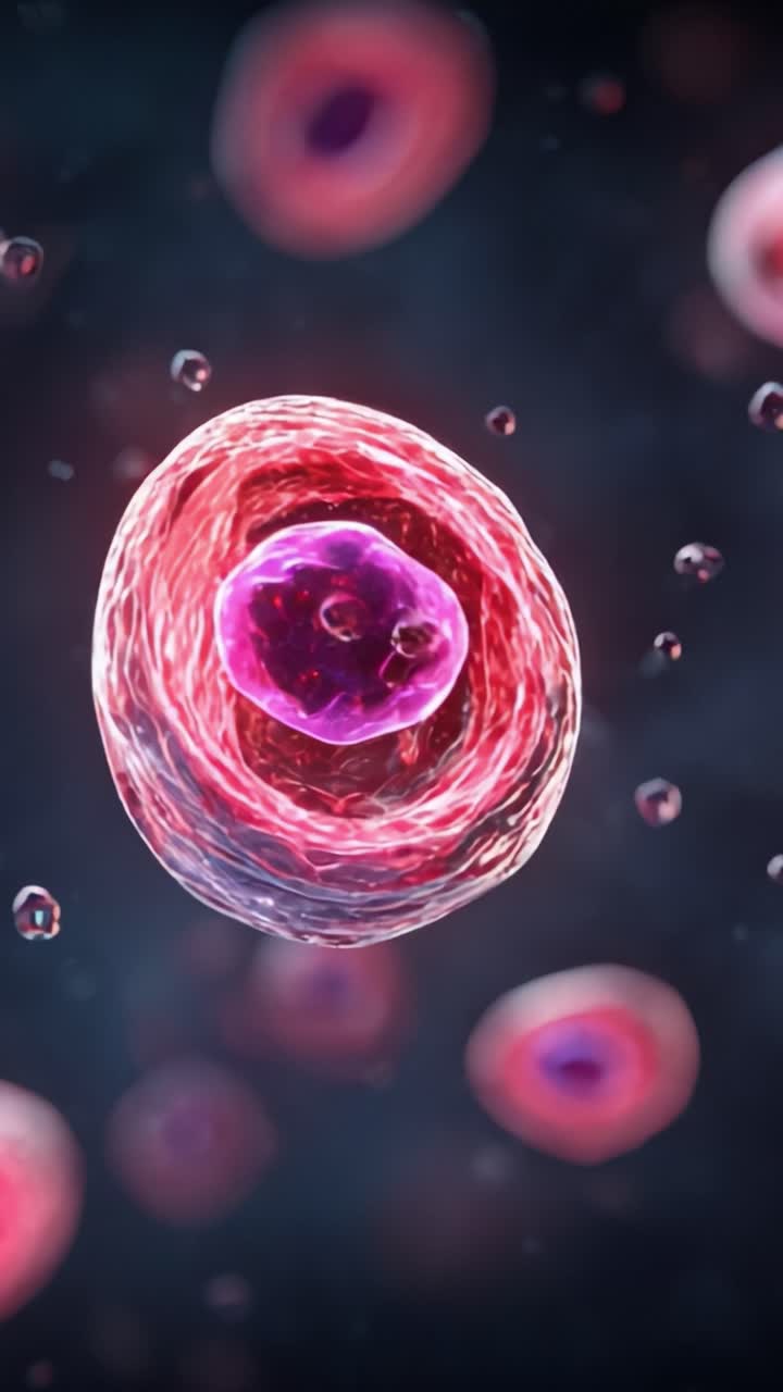 Uno straordinario primo piano di cellule viventi: interazioni dinamiche e strutture vivaci all'interno di osservazioni di microbiologia che mostrano la meccanica e le dinamiche cellulari