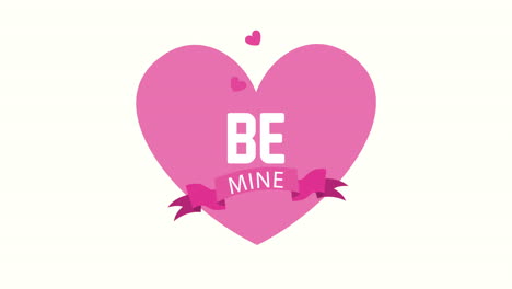 valentines card with love heart and be mine label