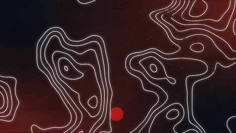 animación de una red de líneas blancas del mapa sobre manchas rojas