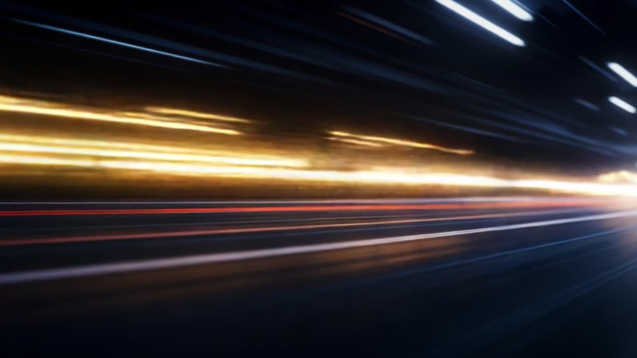 Dynamic Motion and Vibrant Lights Capture the Essence of Speed in a Blurred Urban Environment, Evoking a Sense of Excitement and Movement