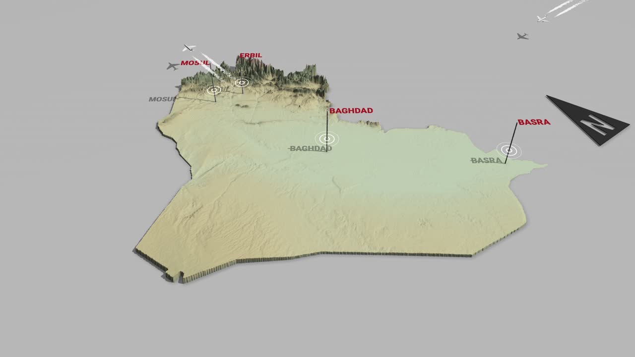 3d 지형 지도 이라크
