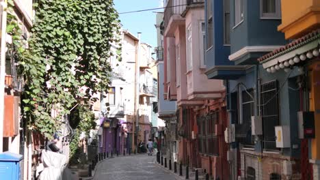 colorful alley in istanbul, turkey