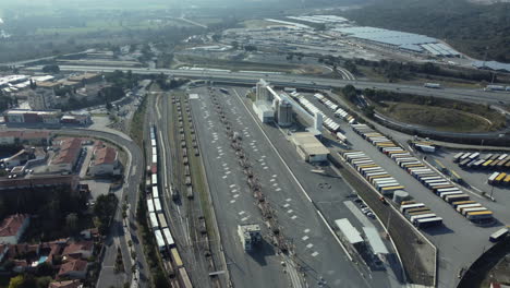 aerial view of a transportation hub