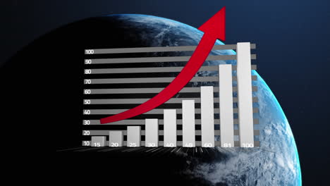 animation of data processing and statistics over globe