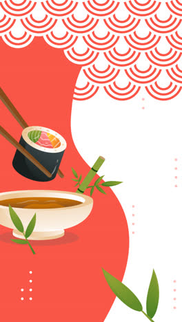 motion graphic of japanese restaurant instagram post set