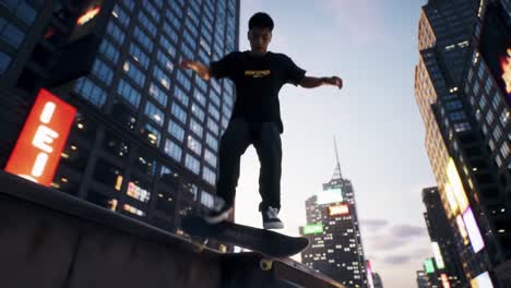skateboarding in the city