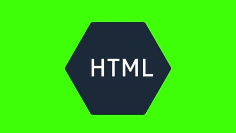animación de un icono html en una pantalla verde
