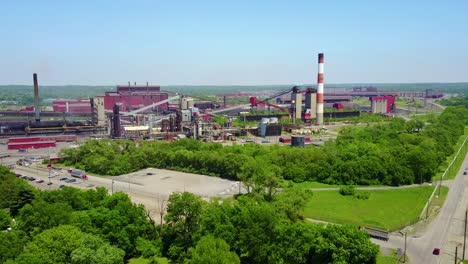 an aerial shot over a coal fired power plant in ohio 1