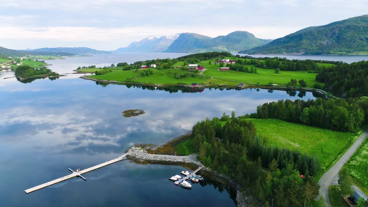 imágenes aéreas de la hermosa naturaleza de noruega.