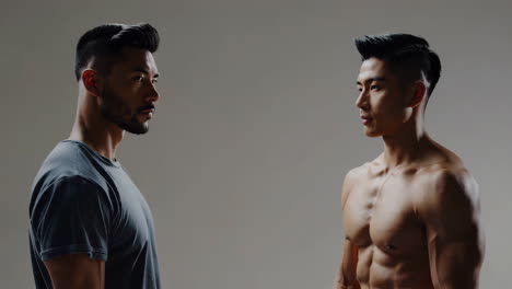 two men in studio portrait