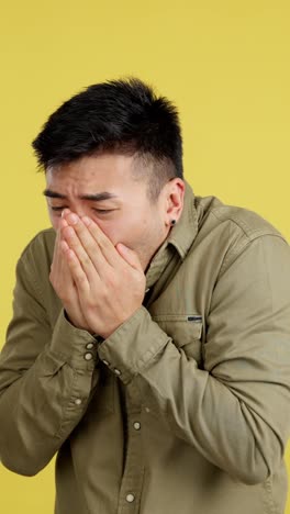 man feeling cold