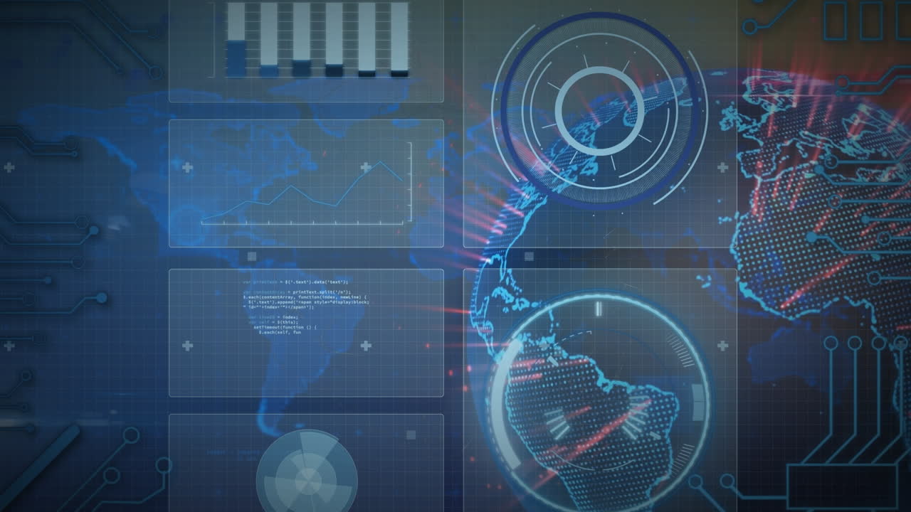 Animation of data processing over globe