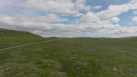 Clouded-Sky-Over-Mountain-Plateau-Landscape-Of-Hardangervidda-In-Norway