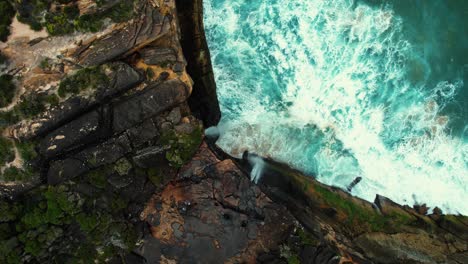 curracurrong falls, australia drone ascending spiral overhead falls