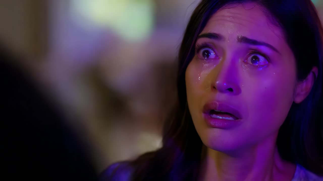 Woman Crying in Fear