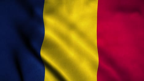 bandera de chad ondeando en el viento. bandera nacional de chad. signo de chad animación de bucle sin costuras. 4k
