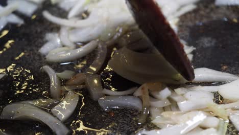 Frying Sliced Onions in a Pan
