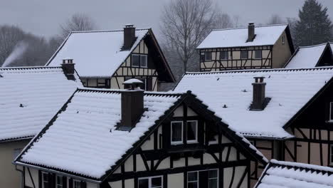 snowy european village