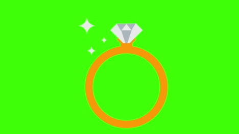 animation of a ring icon on a green background