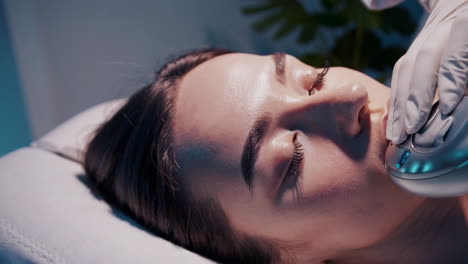 mujer que recibe tratamiento facial