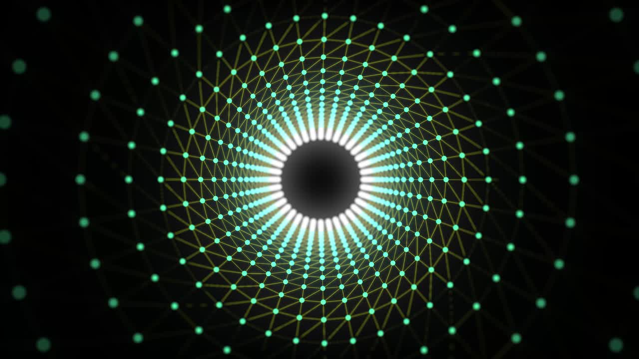 puntos circulares abstractos fondo de movimiento del túnel 4k