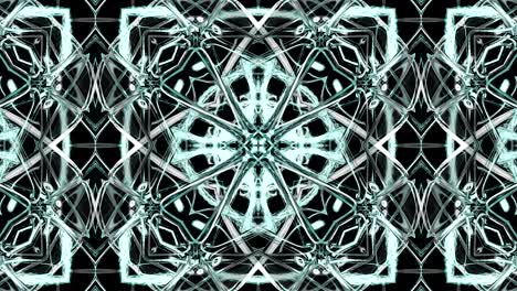 fondo decorativo de neón abstractamente adornado con bucles. caleidoscopio o mandala en 3d.