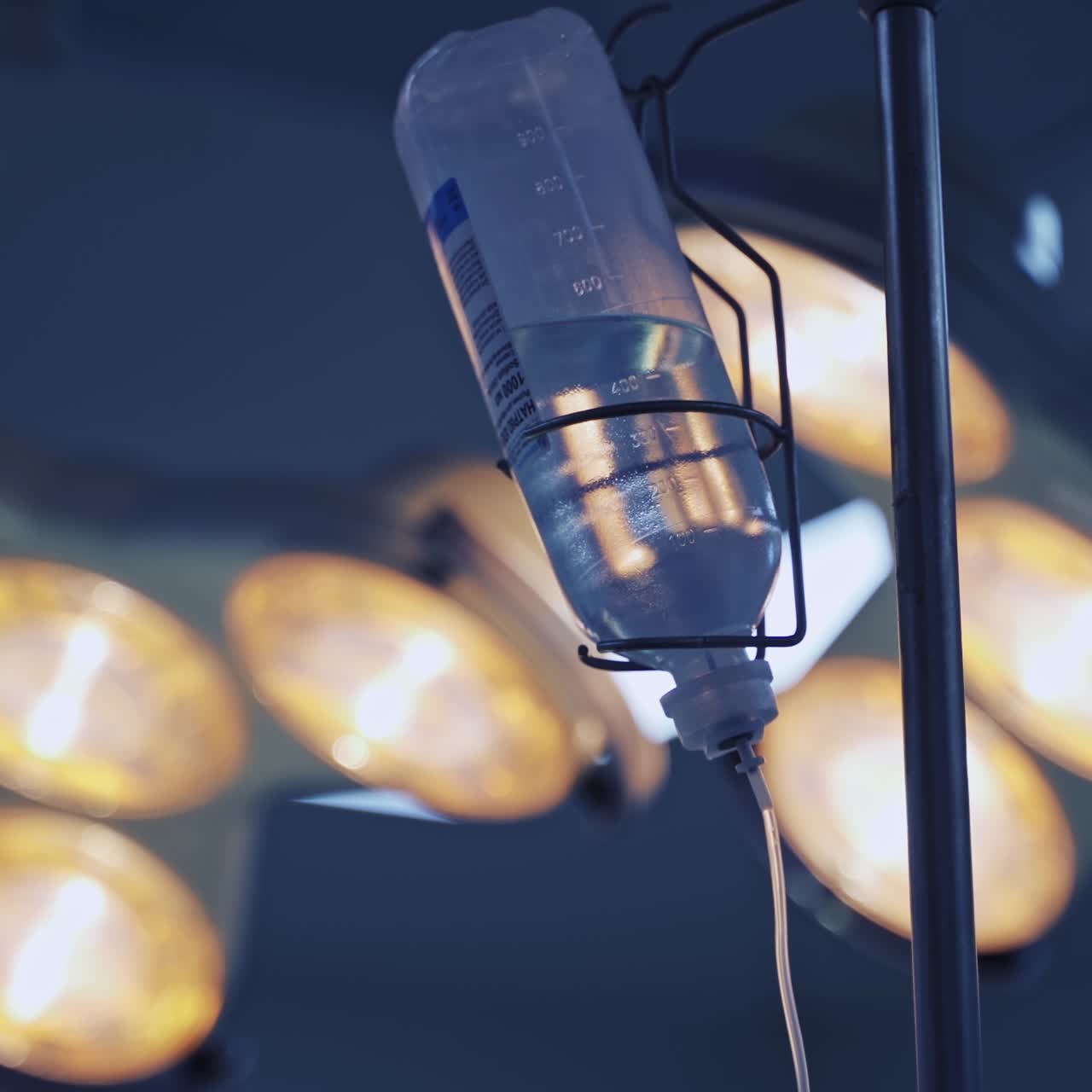 Lights on during the surgery procedure. Drop counter with medicines in the operational theater close up