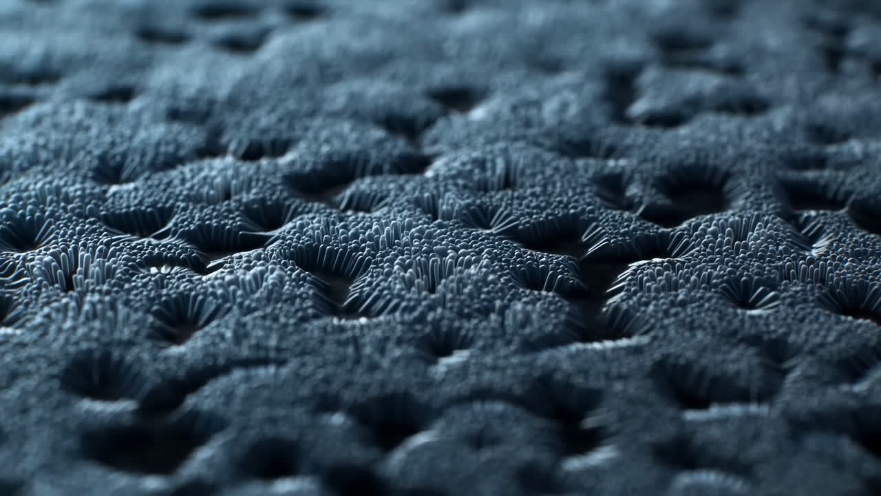 Closeup Navy Knitted Fabric Texture, Dim Blue Lighting, Shallow Depth Of Field, Soft Raised Loops And Pile,
